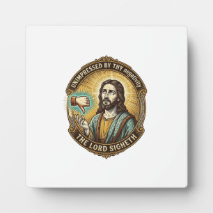 Jesus-Missfallens-Button-Social-Media-Hasser-Troll Fotoplatte