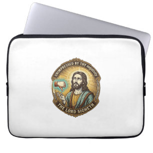 Jesus-Missfallens-Button-Social-Media-Hasser-Troll Laptopschutzhülle