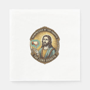 Jesus-Missfallens-Button-Social-Media-Hasser-Troll Serviette