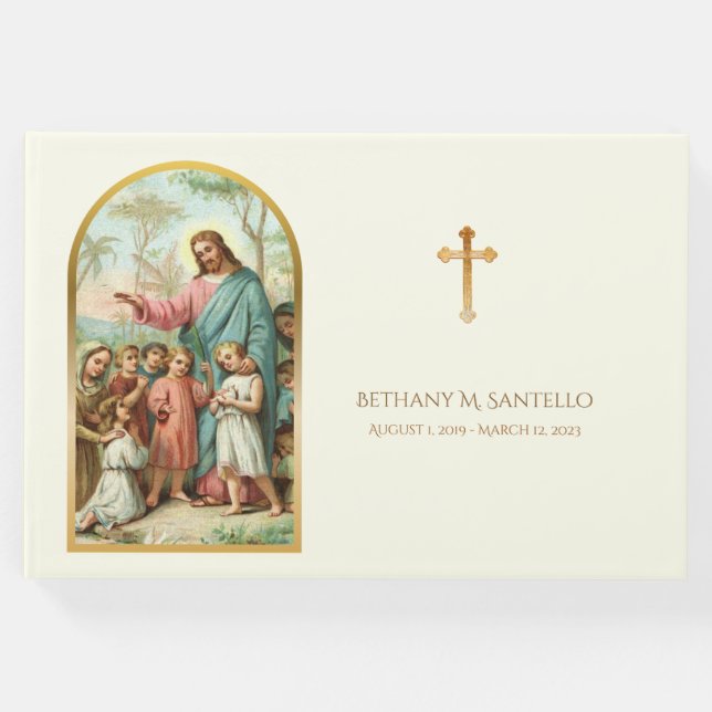 Jesus mit dem Kindererbeerbuch Gästebuch (Vorderseite)