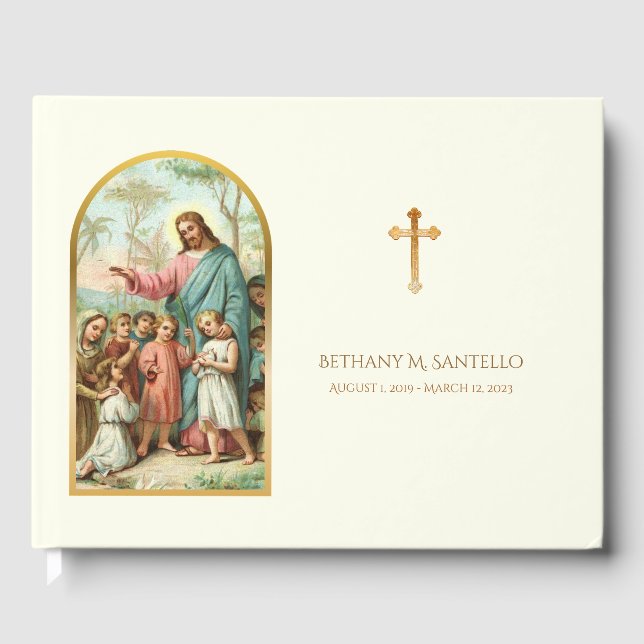 Jesus mit dem Kindererbeerbuch Gästebuch (Vorderseite)