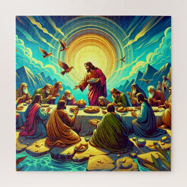 Jesus mit den 12 wünscht Puzzle (Vertikal)