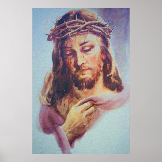 Jesus mit den Armen auf seinem Brustposter Poster (Vorne)