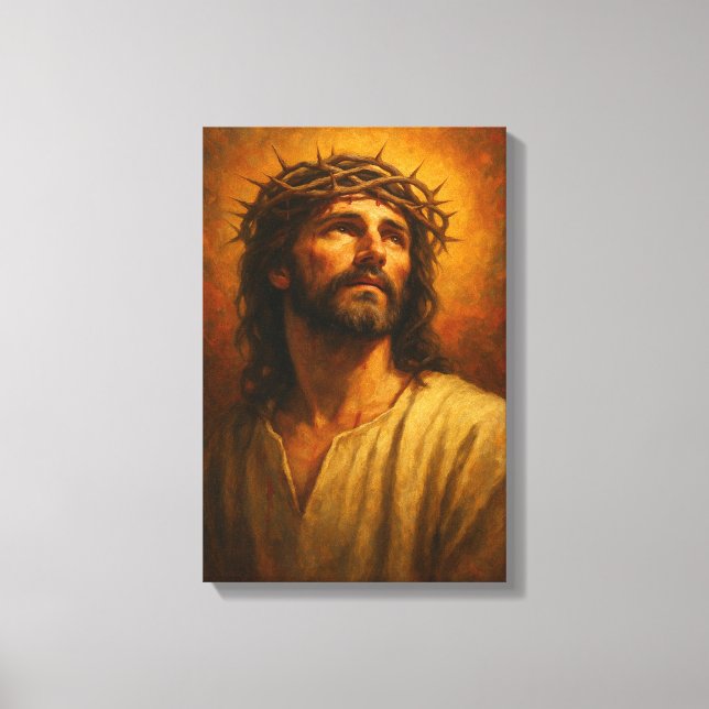 Jesus mit der Krone von Thorns im warmen klassisch Leinwanddruck (Vorderseite)