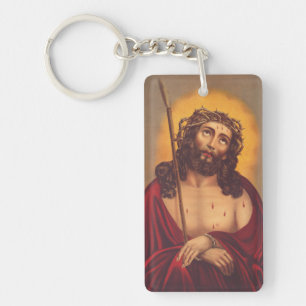 Jesus mit Dornen gekrönt Traurige Kunst Schlüsselanhänger