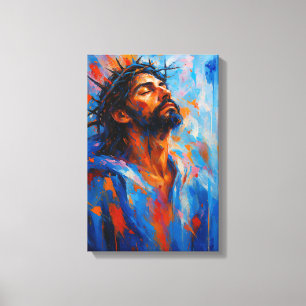Jesus mit einer Krone von Thornen in Abstrakten Fa Leinwanddruck