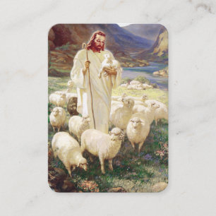 Jesus mit Flock Psalm 23 Gebetskarte Visitenkarte