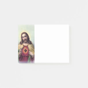 Jesus mit glühendem heiligem Herzen Post-it Klebezettel