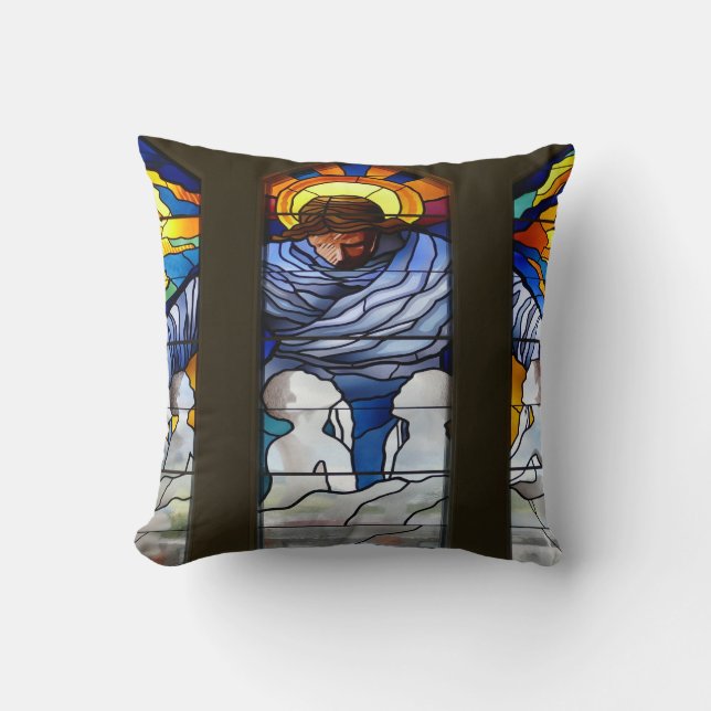 Jesus mit Kindern Kissen (Vorderseite)