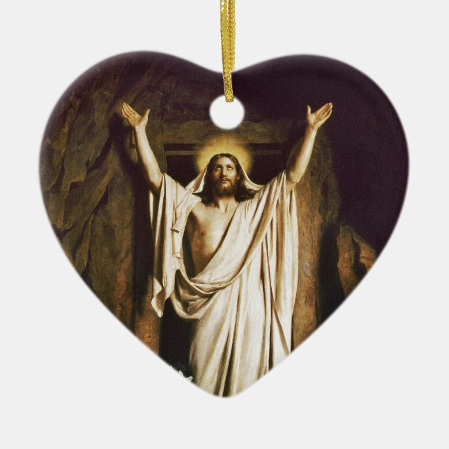 Jesus mit Maria nach Auferstehung Keramik Ornament (Vorne)