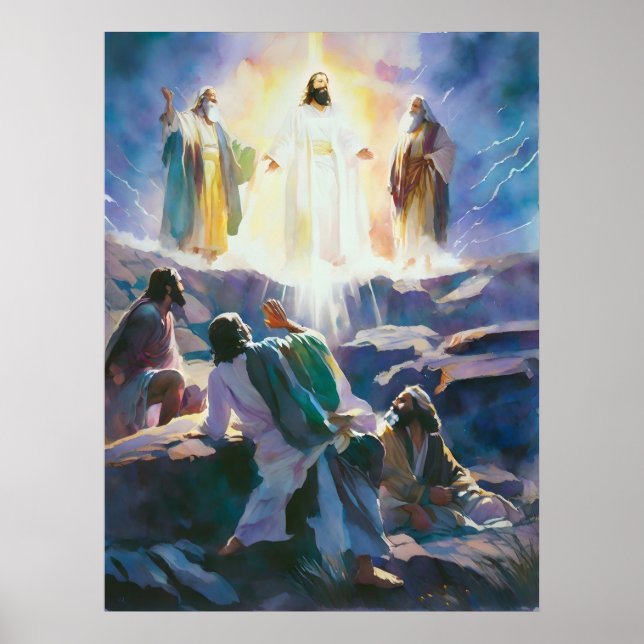 Jesus mit Mosen und Elijah auf dem Berg Poster (Vorne)