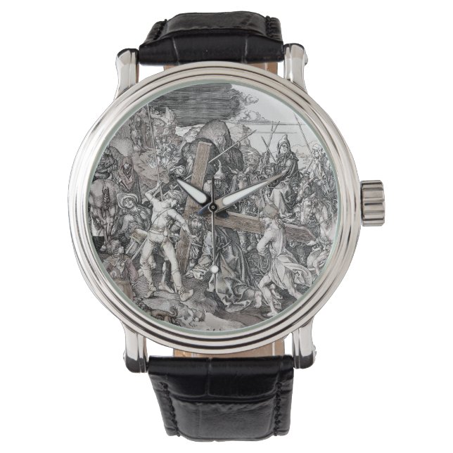 Jesus mit seinem Kreuz 1470 Armbanduhr (Vorderseite)