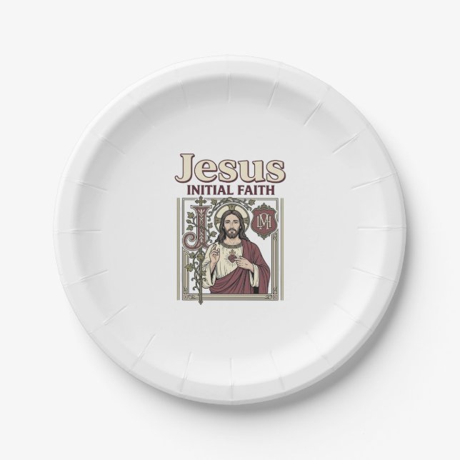 Jesus-Monogramm Anfangs Glaubens Jesus-Monogramm I Pappteller (Vorderseite)