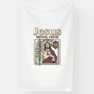 Jesus-Monogramm Anfangsbuchstabe Glaube Jesus-Mono Banner