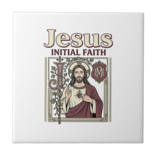 Jesus-Monogramm Anfangsbuchstabe Glaube Jesus-Mono Fliese