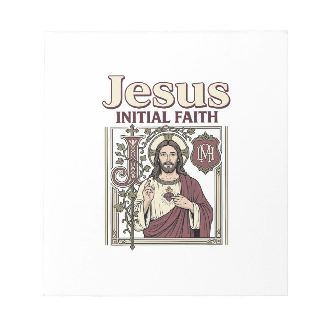 Jesus-Monogramm Anfangsbuchstabe Glaube Jesus-Mono Notizblock (Vorderseite)