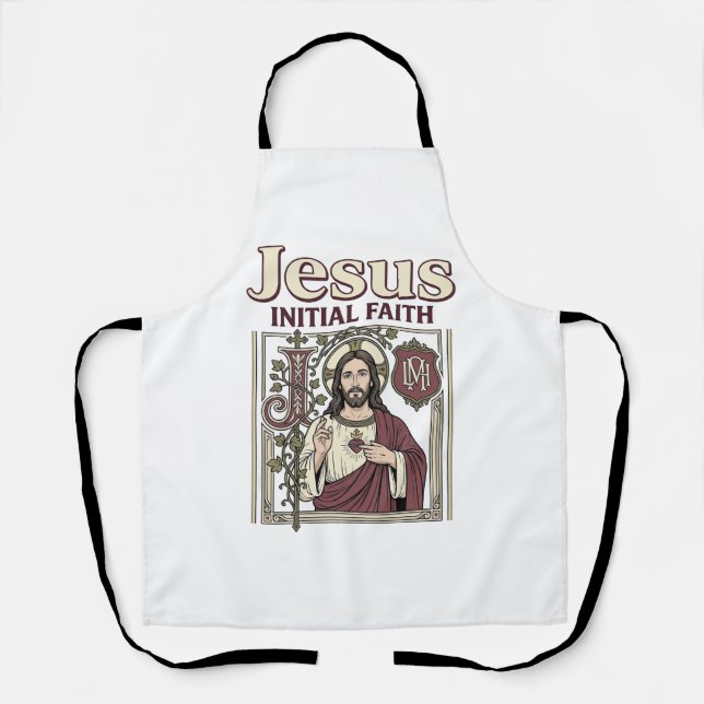 Jesus-Monogramm Anfangsbuchstabe Glaube Jesus-Mono Schürze (Vorderseite)