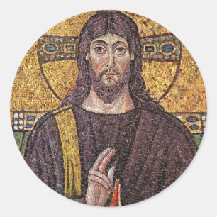 Jesus Mosaic Runder Aufkleber