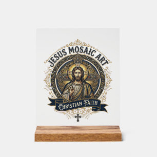 Jesus-Mosaik-Kunst Jesus-Mosaik-Kunst Christlicher Acrylschild