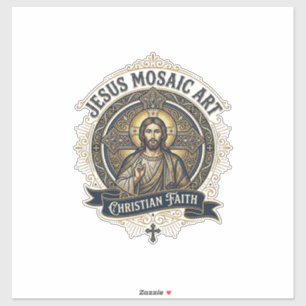 Jesus-Mosaik-Kunst Jesus-Mosaik-Kunst Christlicher Aufkleber
