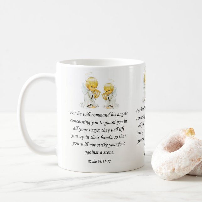 Jésus Mug Psaume 91:11-12 (Avec donut)