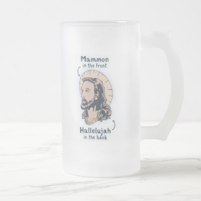 Jesus Mullet Mattglas Bierglas (Rechts)