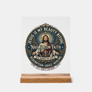 Jesus Nagel Tech Nagel Künstler T-Shirt Inspiriere Acrylschild