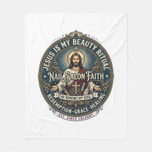 Jesus Nagel Tech Nagel Künstler T-Shirt Inspiriere Fleecedecke