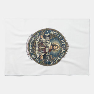 Jesus Nagel Tech Nagel Künstler T-Shirt Inspiriere Geschirrtuch