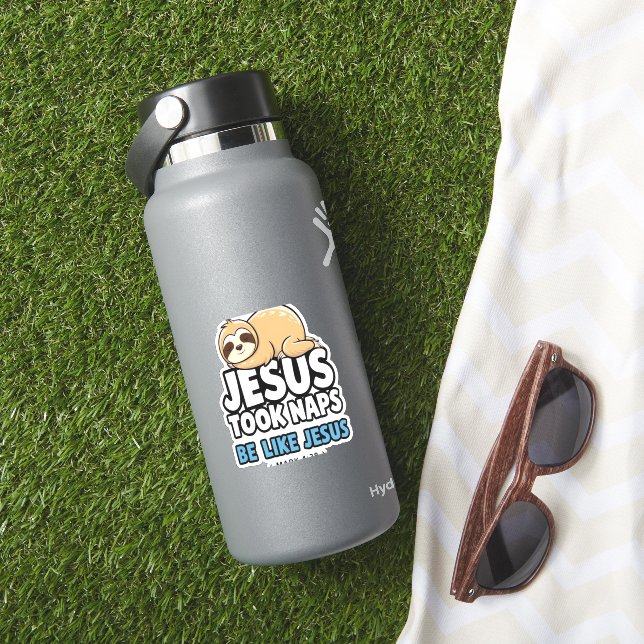 Jesus nahm Nickerchen, Funny Sloth Aufkleber (HydroFlask Insitu)