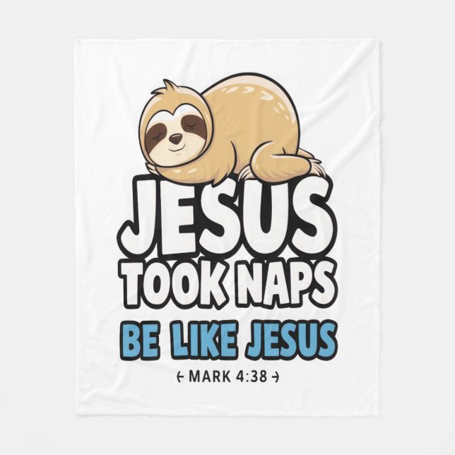 Jesus nahm Nickerchen, Funny Sloth Fleecedecke (Vorderseite)