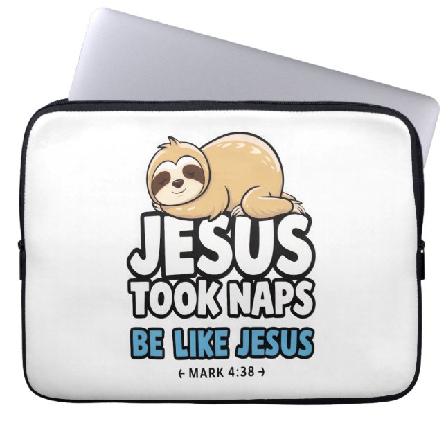 Jesus nahm Nickerchen, Funny Sloth Laptopschutzhülle (Vorderseite)