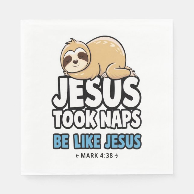 Jesus nahm Nickerchen, Funny Sloth Serviette (Vorderseite)
