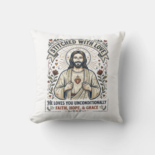 Jesus näht Quilt-Shirt Christliches Grafik_1 Kissen