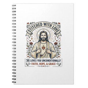 Jesus näht Quilt-Shirt Christliches Grafik_1 Notizblock