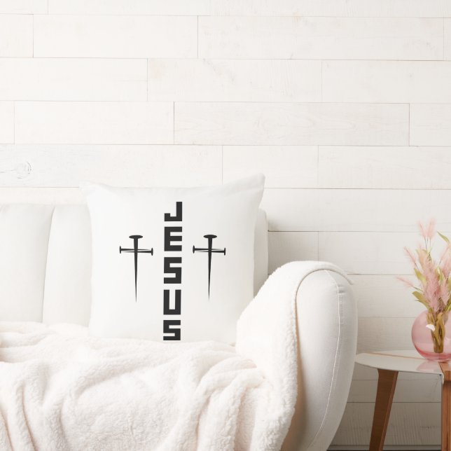 JESUS Nail Cross Christlicher Glaube für Gläubige Kissen (Liege)