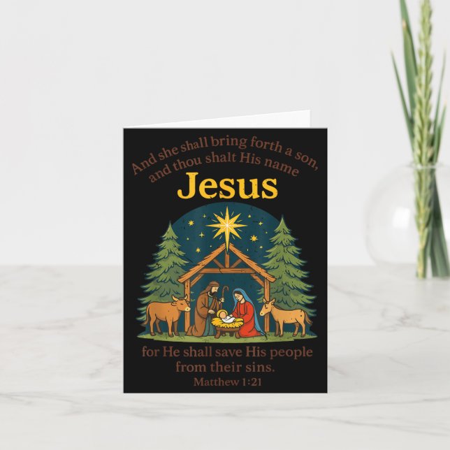 Jesus Nativity Christian Christmas Bible Pjs Toddl Karte (Vorderseite)