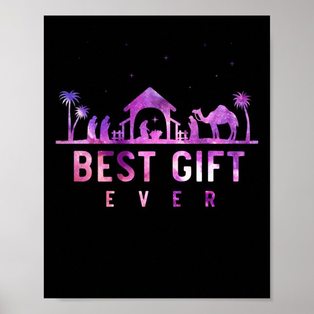 Jesus Nativity Religiöse Christliche Weihnachten Poster (Vorne)