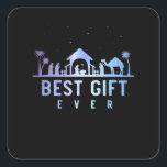 Jesus Nativity Religious Christmas Christlich Quadratischer Aufkleber<br><div class="desc">Jesus Krippe Religiöse Weihnachten Christlich . Weihnachtskrippe Jesus Geburtstag.</div>