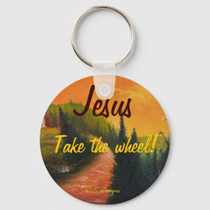 Jesus nehmen den Rad-Schlüsselanhänger Schlüsselanhänger
