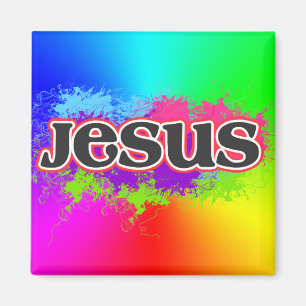 Jesus NeonStatic (Regenbogen) Magnet