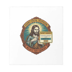 Jesus nervige Cookie-Popup Internetbrowser Notizblock