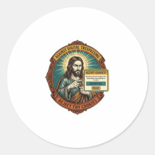 Jesus nervige Cookies akzeptieren Pop-up Internetb Runder Aufkleber