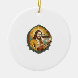 Jesus nervige Software-Update-Popup-Bürohumor Keramik Ornament