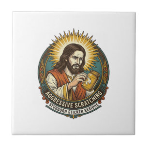 Jesus nerviger Aufkleber Papier Rückstand Shop Fliese