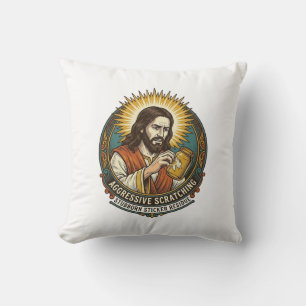 Jesus nerviger Aufkleber Papier Rückstand Shop Kissen
