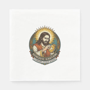 Jesus nerviger Aufkleber Papier Rückstand Shop Serviette