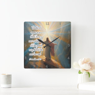 Jesus: Neue Schöpfung, göttliches Licht Quadratische Wanduhr