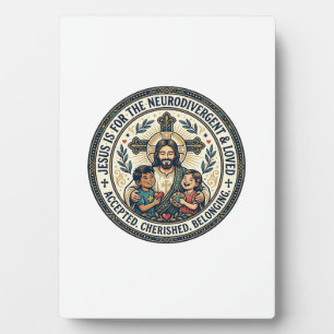 Jesus Neurodivergente Ermutigung T-Shirt Inspirier Fotoplatte