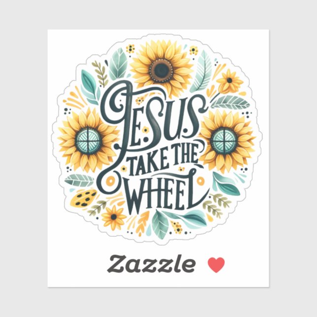 Jesus nimmt das Rad - Glaubensticker Aufkleber (Blatt)